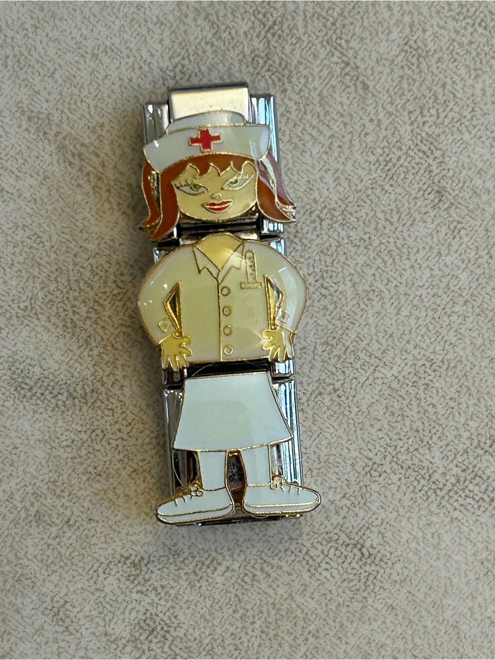 Nurse Italian Modular Charms for Charm  Bracelet Stainless Steel 3 links. Simila